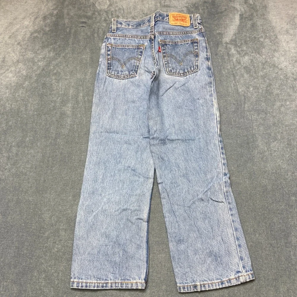Vintage Levi's 550 Jeans Boys 10 Slim Fit 23x25 Blue Denim Cotton Straight Leg